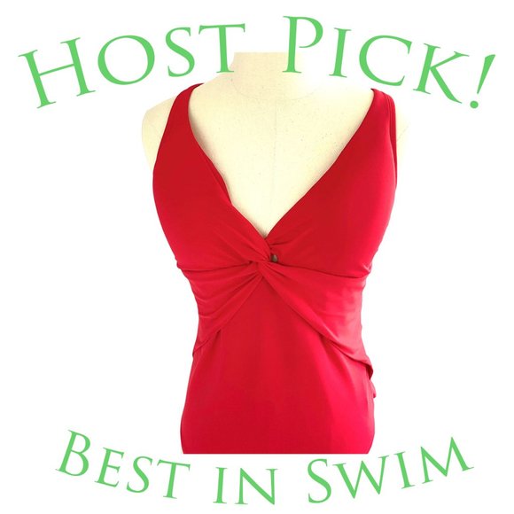 Bleu Rod Beattie NWT Hot Red One-piece Swimsuit - Picture 1 of 9
